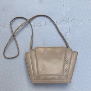 Barbara Bolan Italy cream color leather art deco style shoulder evening bag